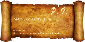 Petrikovich Ila névjegykártya
